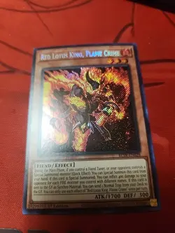 Yu-Gi-Oh! TCG Red Lotus King, Flame Crime Secret Rare BLTR-EN028 1st Ed NM - Image 2