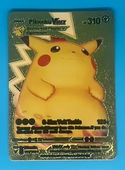 Pokemon Gold Foil Fan Art Card Pikachu VMAX - Image 1
