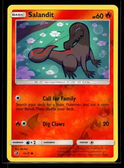 2018 Sun & Moon - Dragon Majesty Salandit #13 Reverse Holo Pokemon Card - Image 1