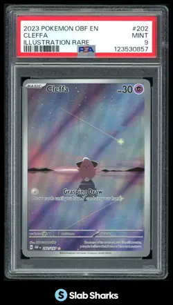 2023 POKEMON SV OBSIDIAN FLAMES - OBF EN #202/197 CLEFFA ILLUSTRATION RARE PSA 9 - Image 1
