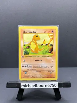 Charmander Pokemon Card - 1st Edition - Base Set - Shadowless - 46/102 LP - Image 1
