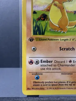 Charmander Pokemon Card - 1st Edition - Base Set - Shadowless - 46/102 LP - Image 4