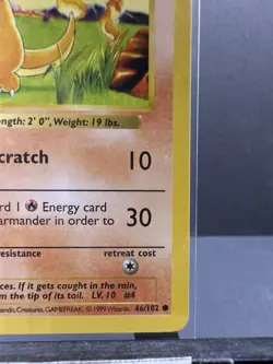 Charmander Pokemon Card - 1st Edition - Base Set - Shadowless - 46/102 LP - Image 5
