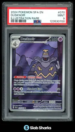 2024 POKEMON SV SHROUDED FABLE EN #070/064 DUSKNOIR ILLUSTRATION RARE PSA 9 - Image 1