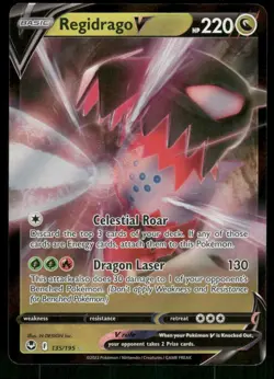 Regidrago V 135/195 Ultra Rare Holo NM Pokemon SWSH12: Silver Tempest - Image 1