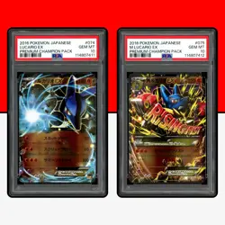Pokemon PSA 10 SET M Lucario EX 074 075 131 CP4 Premium Champion Pack Mega - Image 1