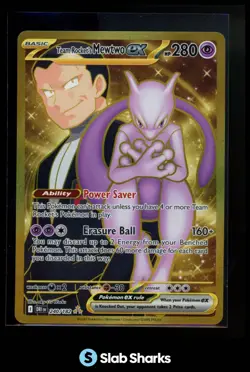 2025 POKEMON DESTINED RIVALS DRI EN #240/182 TEAM ROCKET'S MEWTWO EX HYPER RARE - Image 1