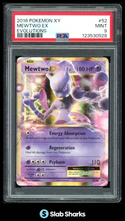 2016 POKEMON XY EVOLUTIONS #52/108 MEWTWO HOLO PSA 9 - Image 1