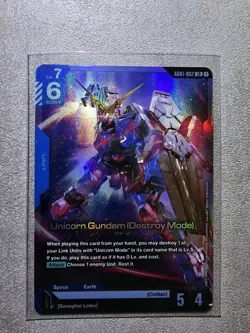 GUNDAM TCG CARD GAME - GD01-002 LR UNICORN GUNDAM (DESTROY MODE) - FOIL - Image 1