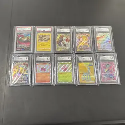 10 Graded Pokemon Card Lot CGC And PSA Moltres Zekrom Jolteon Regieleki Ect - Image 1