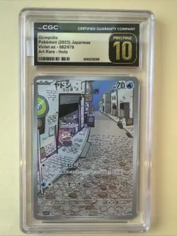 CGC pristine 10 Japanese Pokemon Slowpoke AR Violet ex sv1V 082/078 - Image 1