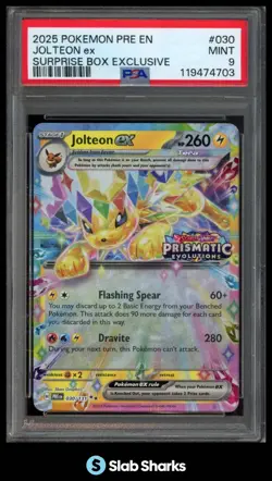 2025 POKEMON SV PRISMATIC EVOLUTIONS - PRE EN #030/131 JOLTEON EX PSA 9 - Image 1