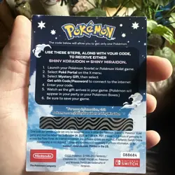 Shiny Miraidon Koraidon Code GameStop Pokemon Promo NM Not Scratched - Image 1