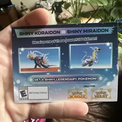 Shiny Miraidon Koraidon Code GameStop Pokemon Promo NM Not Scratched - Image 2