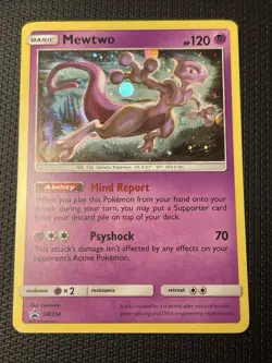 Pokemon TCG Mewtwo SM214 Sun & Moon Black Star Promo Cosmos Holo NM/M - Image 1