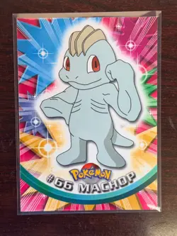 Machop #66 1999 Topps Pokemon TV Animation Edition Series 1 GREEN Logo - Image 1