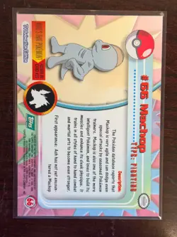 Machop #66 1999 Topps Pokemon TV Animation Edition Series 1 GREEN Logo - Image 2
