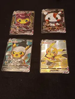 4 Pikachu Pokemon Card Holo GX VSTAR VMAX GX EX Cosplay Art - Image 1