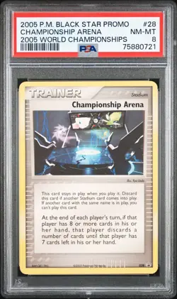 2005 POKEMON BLACK STAR PROMOS 2005 WORLD CHAMPIONSHIPS CHAMPIONSHIP ARENA PSA 8 - Image 1