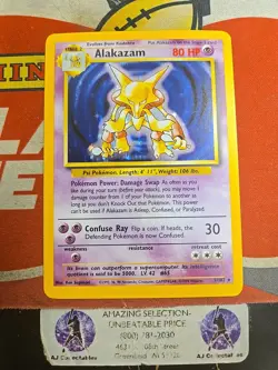 1999 Pokemon TCG Base Set Unlimited Alakazam Nm Holo Card 1/102 Wizards - Image 1