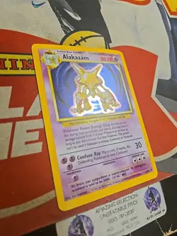 1999 Pokemon TCG Base Set Unlimited Alakazam Nm Holo Card 1/102 Wizards - Image 2
