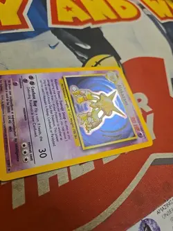 1999 Pokemon TCG Base Set Unlimited Alakazam Nm Holo Card 1/102 Wizards - Image 3