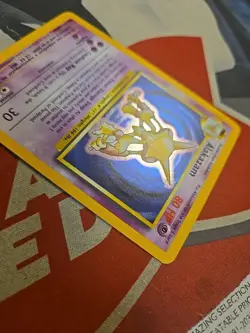 1999 Pokemon TCG Base Set Unlimited Alakazam Nm Holo Card 1/102 Wizards - Image 4