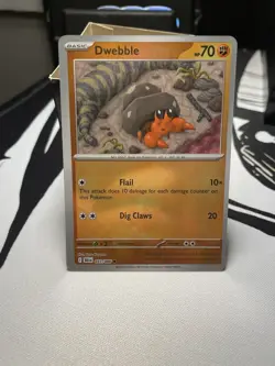 Pokemon TCG S&V Black Bolt Dwebble Reverse Holo ERROR Common Card 051/086 - Image 1