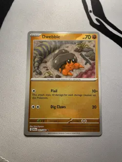 Pokemon TCG S&V Black Bolt Dwebble Reverse Holo ERROR Common Card 051/086 - Image 3