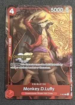 Monkey D Luffy P 007 Championship One Piece Card Game TCG Nm - Image 1