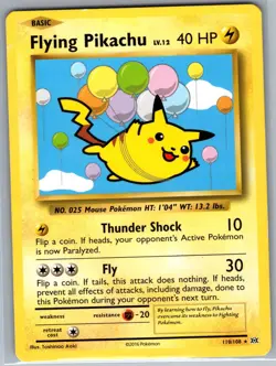 Flying Pikachu 110/108 Non Holo XY - Evolutions - Pokemon Card - LP - Image 1