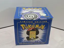 1999 Burger King Pokemon Poliwhirl 23K Gold Plated Card Blue Box Sealed - Image 1