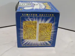 1999 Burger King Pokemon Poliwhirl 23K Gold Plated Card Blue Box Sealed - Image 2