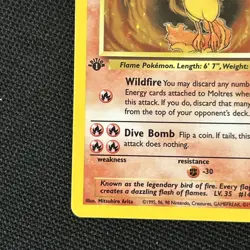 Moltres 12/62 Fossil Holo 1st Edition very nice hollow very clean card - Image 2