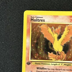 Moltres 12/62 Fossil Holo 1st Edition very nice hollow very clean card - Image 3