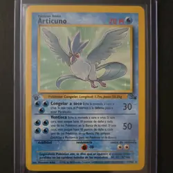 Pokemon 1999 Articuno 17/62 1st Edition Fossil Rare Card LP, in Spanish - Image 1