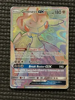 Pokemon Genesect GX Rainbow Secret Rare Card 224/214 SM Lost Thunder - Image 1