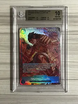 ONE PIECE Card Game Monkey D. Luffy OP02-062 Alt Art Paramount War BGS 10 - Image 1