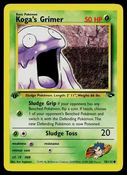 Pokemon Card - Koga's Grimer Gym Challenge 1st Edition 78/132 Common - Image 1