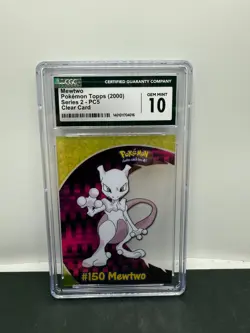 CGC 10 GEM MINT Pokemon Mewtwo Topps Clear Card PC5 2000 TV Animation - Image 1