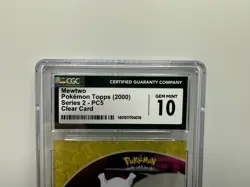 CGC 10 GEM MINT Pokemon Mewtwo Topps Clear Card PC5 2000 TV Animation - Image 2