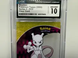 CGC 10 GEM MINT Pokemon Mewtwo Topps Clear Card PC5 2000 TV Animation - Image 3