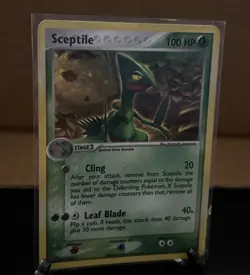 Pokemon TCG Sceptile 4/17 Pop Series 1 Holo Rare Card Played - Image 1