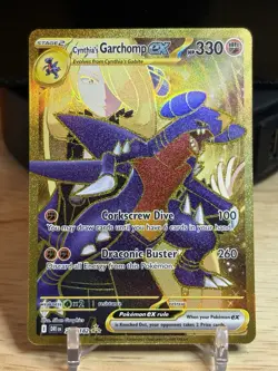 Cynthia's Garchomp EX 241/182 Destined Rivals Gold Hyper Rare Card - Image 1