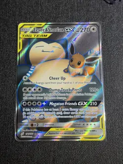 Eevee & Snorlax GX (Full Art) 171/181 Sm-Team Up Holo Pokemon Card - Image 1