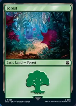Forest (0205) - Foil, Commander: Universes Beyond: Doctor Who, Near Mint x 1 MTG - Image 1