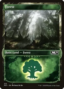 MTG Magic [x1] Forest [x1] 313 Showcase M21 Core 2021 M/NM - Image 1