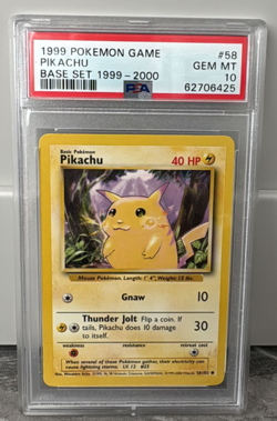 Pokemon Cards - PSA 10 Pikachu 58/102 - Base Set 1999-2000 4th Print Non Holo - Image 1