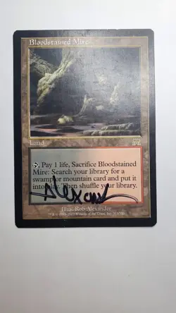💎 MTG 1x Bloodstained Mire ~ 1x ARTIST SIGNED 💎 OG Onslaught Editions LP 💎 - Image 1