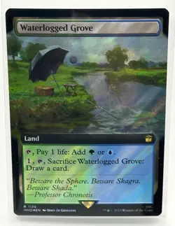 Waterlogged Grove (Extended Art) (Surge Foil) Magic MTG Doctor Who (1125) NM - Image 1